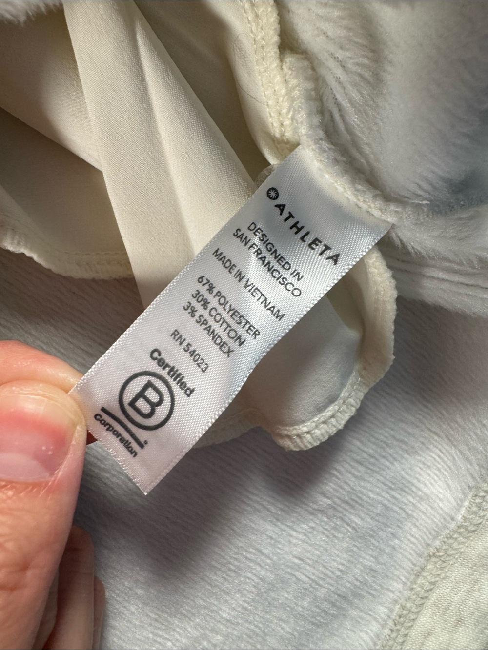 Athleta Cozy Karma Asym Pullover Size Small S Sweatshirt Women's Fleece White - Picture 8 of 8
